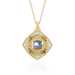 Collana in argento con Labradorite Verde Maniry (KM by Juwelo)