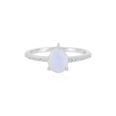 Anello in argento con Pietra di Luna Arcobaleno