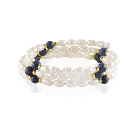 Bracciale in acciaio con Ematite Dorata (Riya)