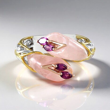 Anello in argento con Quarzo Rosa (Gems en Vogue)