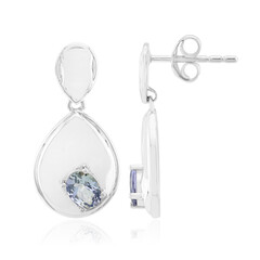 Nicht erhitzter Tansanit-Silberohrringe (Pallanova)