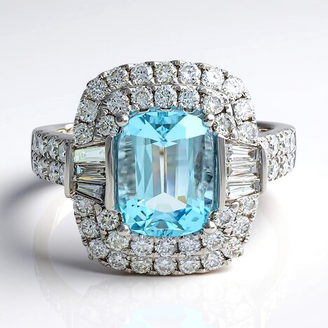 Anello in oro con Acquamarina Brasiliana AAA (CIRARI)