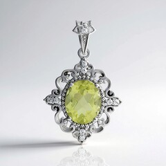Pendentif en argent et Quartz de l'Ouro Verde