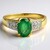Anello placcato in oro con Smeraldo Bahia