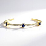 Bracciale in argento con Cianite del Nepal