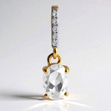 Pendentif en or et Opale hyalite du Mexique