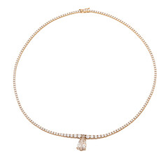 Gouden halsketting met een SI2 Champagne Diamant