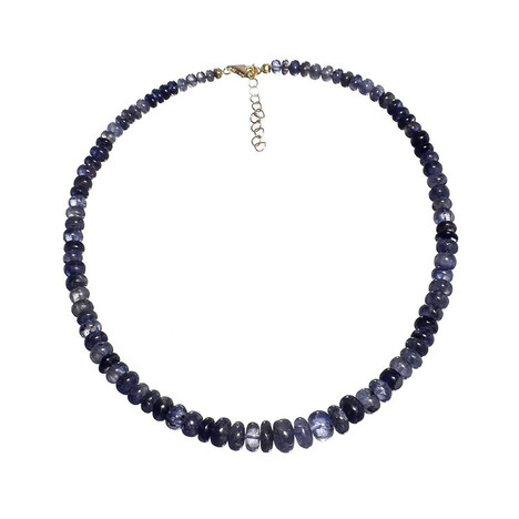 Zilveren halsketting met iolieten