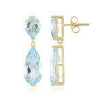 Himmelblauer Topas-Silberohrringe