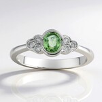 Anello in argento con Zaffiro Verde di Tuléar  (Pallanova)