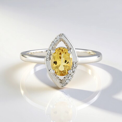 Anello in argento con Berillo Giallo