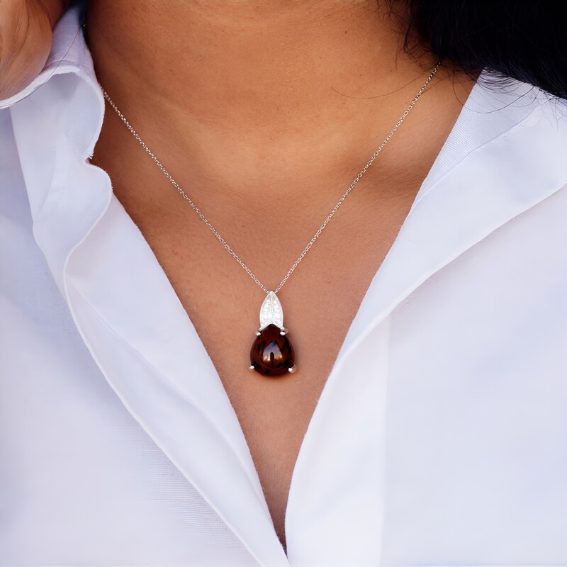 Mahogany Obsidian Silver Pendant