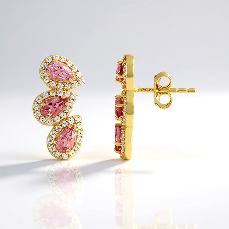 Orecchini in argento con Tormalina Rosa Nigeriana