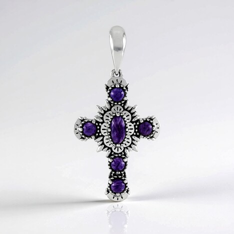 Ciondolo in argento con Charoite (Desert Chic)