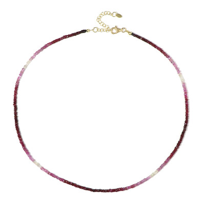 Zilveren halsketting met Tanzania robijnen