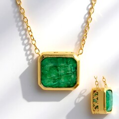 Collana in argento con Smeraldo pozzo D8