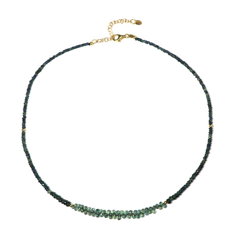 Collier en argent et Saphir vert