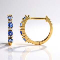 Orecchini in oro con Zaffiro Ceylon Blu