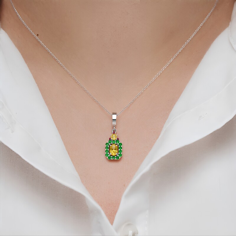 Yellow Beryl Silver Pendant