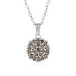 Collier en argent et Diamant chocolat I2