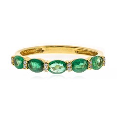 Gouden ring met AAA Zambia smaragden