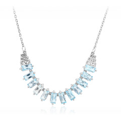 Himmelblauer Topas-Silbercollier
