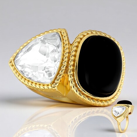 Anello in argento con Onice Nero (MONOSONO COLLECTION)