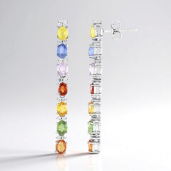 Orecchini in argento con Zaffiro Fancy