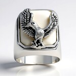 Anello in argento con Dolomite White Buffalo (Jones Lee)
