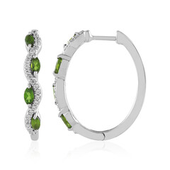 Boucles d'oreilles en argent et Diopside de Russie