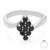 Black Spinel Silver Ring