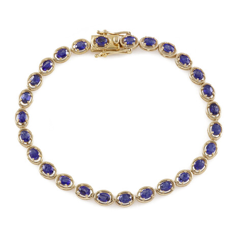 Blauer Madagaskar-Saphir-Silberarmband