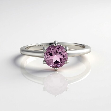 Bague en argent et Améthyste Rose de France