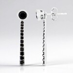 Boucles d'oreilles en argent et Spinelle noir