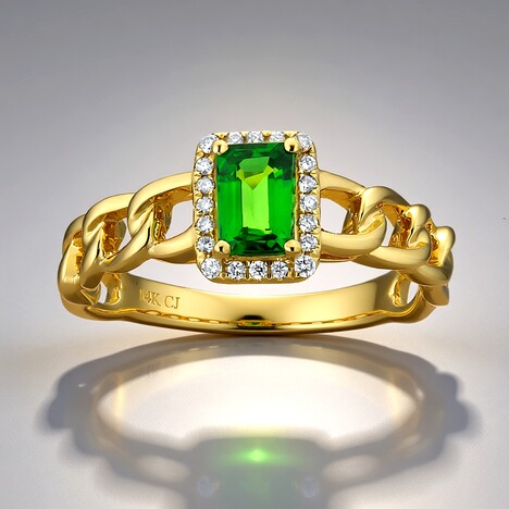 Anello in oro con Tsavorite AAA del Kenia (CIRARI)