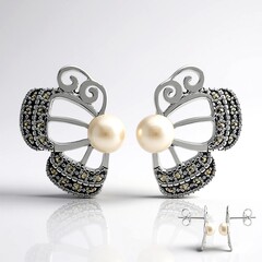 Orecchini in argento con Perla d'Acqua Dolce Bianca (TPC)