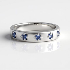 Anello in argento con Zaffiro Ceylon Blu