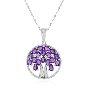 Collar en plata con Amatista de Zambia