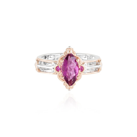 Anello in argento con Fluorite Rosa (Gems en Vogue)
