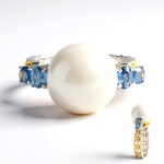 Anello in argento con Perla d'Acqua Dolce Bianca (Gems en Vogue)