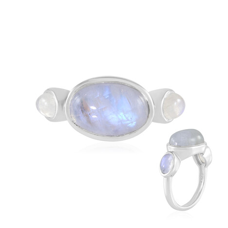 Blauer Mondstein-Silberring (KM by Juwelo)