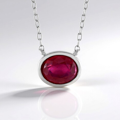 Collana in argento con Rubino Bemainty
