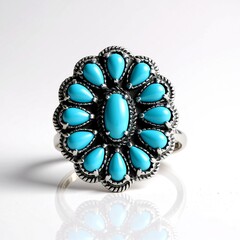 Anello in argento con Turchese Sleeping Beauty (Desert Chic)