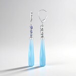 Orecchini in oro con Calcedonio Blu (KM by Juwelo)