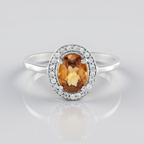 Bague en argent et Zircon mandarine