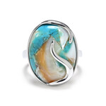 Anillo en plata con Turquesa mosaico