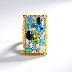 Anello in argento con Topazio Blu Londra (Gems en Vogue)