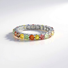 Anello in argento con Zaffiro Fancy