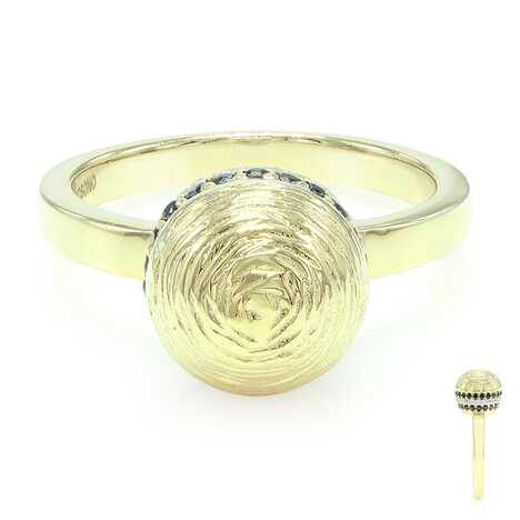 Zilveren ring met zwarte spinelstenen (MONOSONO COLLECTION)