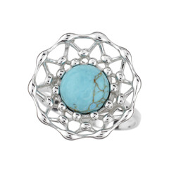Zilveren ring met een turkoois